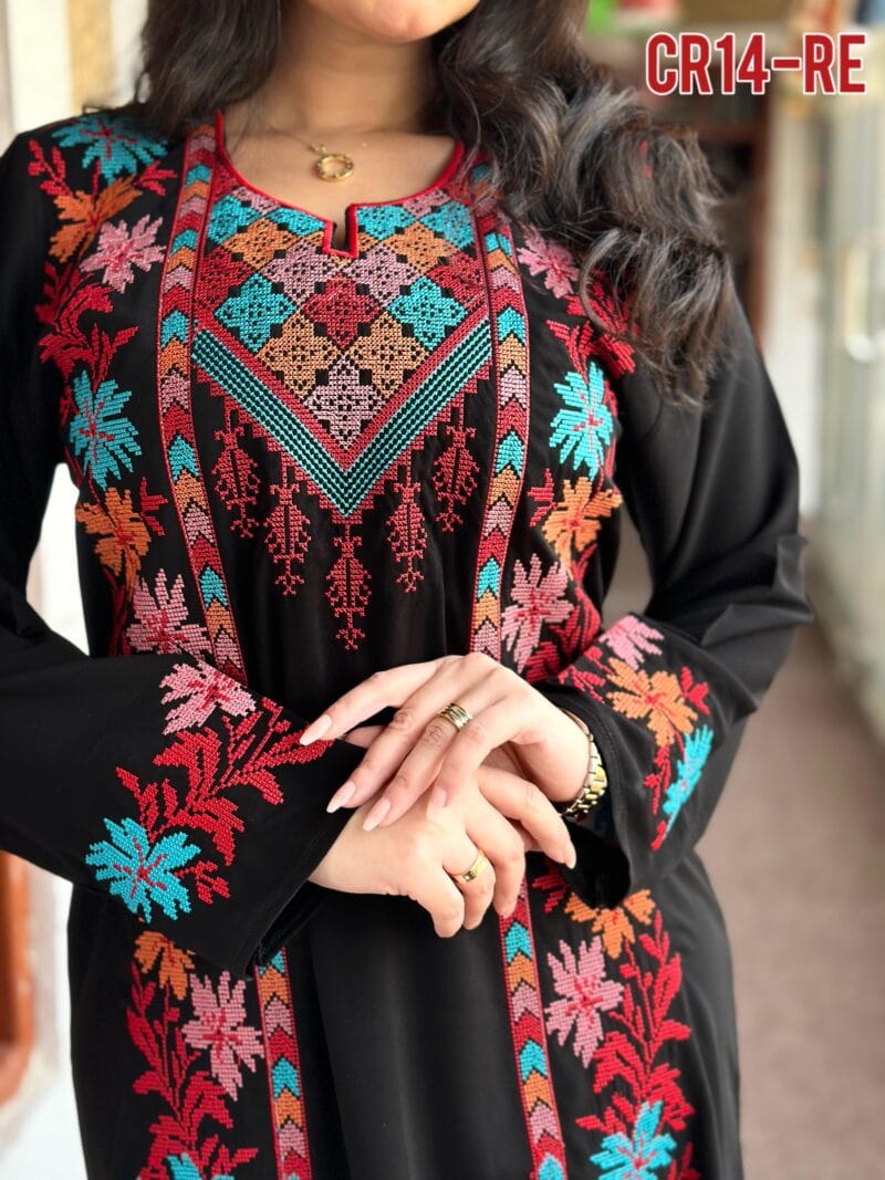 ⁦جلابية الورد الدمشقي تطريز⁩ - الصورة ⁦2⁩