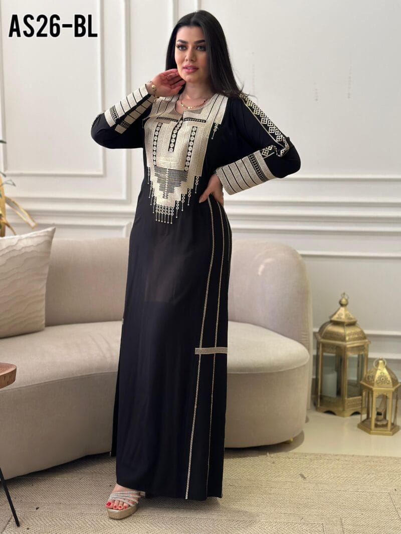 ⁦جلابية عسيري تطريز ذهبي⁩ - الصورة ⁦2⁩