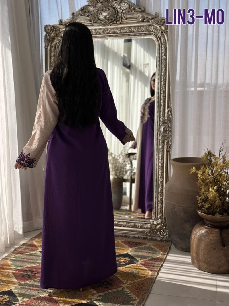 ⁦جلابية تطريز لينن  لونين⁩ - الصورة ⁦7⁩