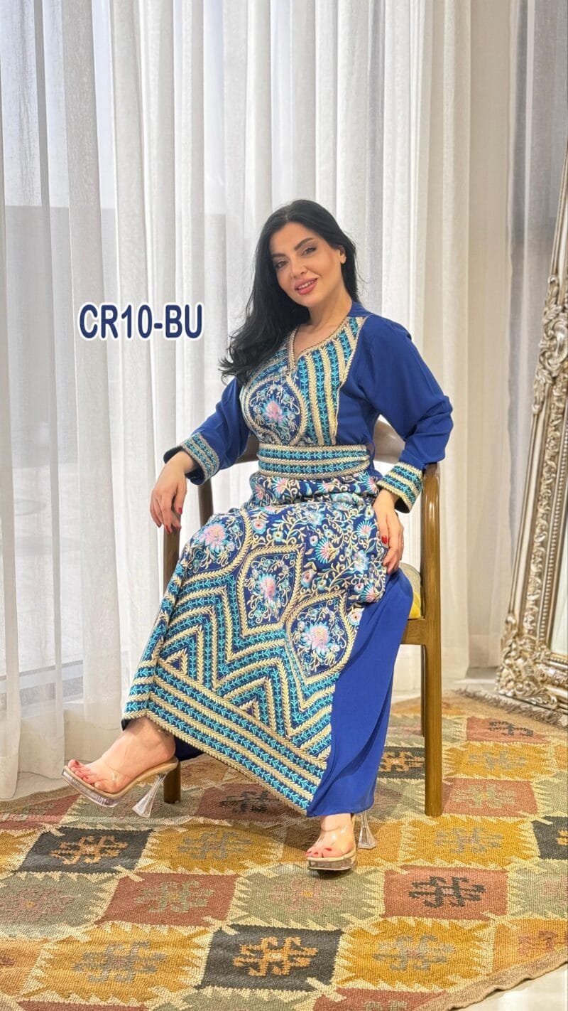 ⁦فستان كريب ملكي كلوش⁩ - الصورة ⁦2⁩