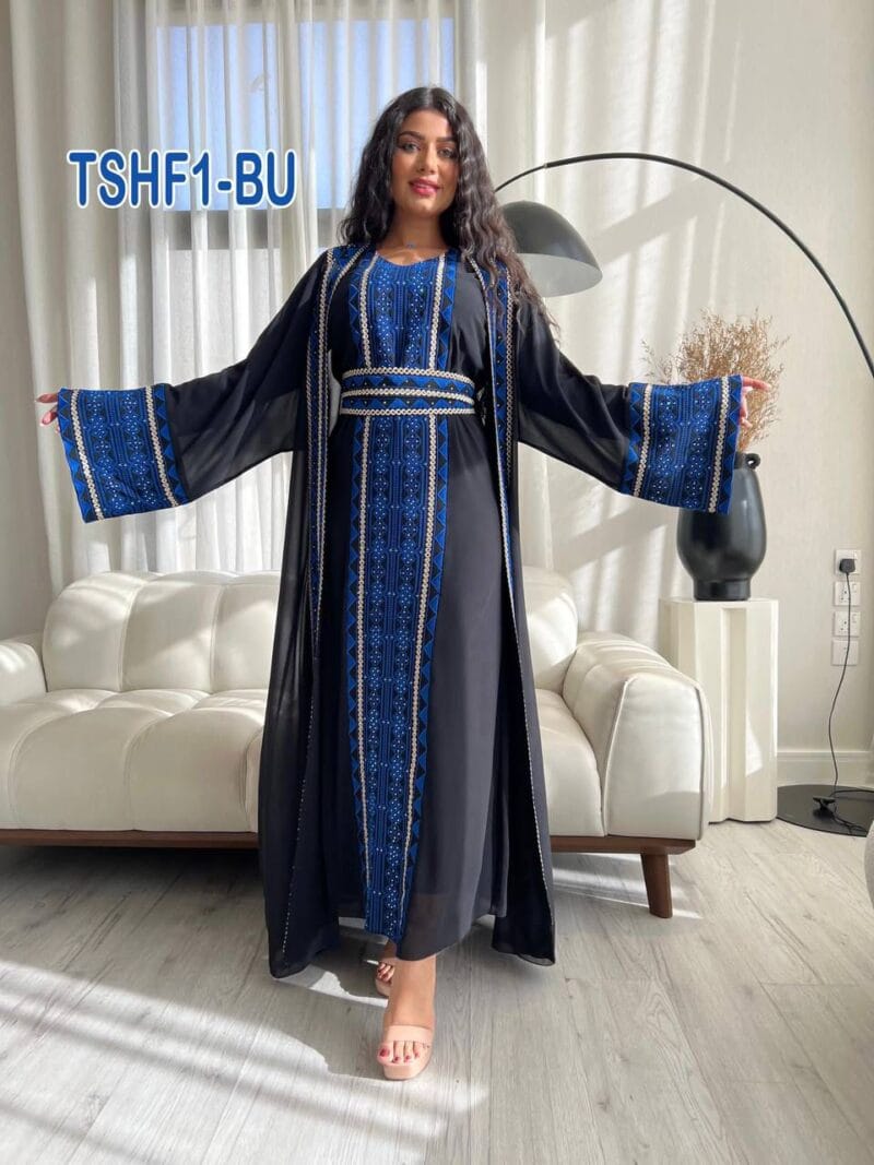 ⁦طقم شيفون تطريز فلسطيني⁩ - الصورة ⁦4⁩