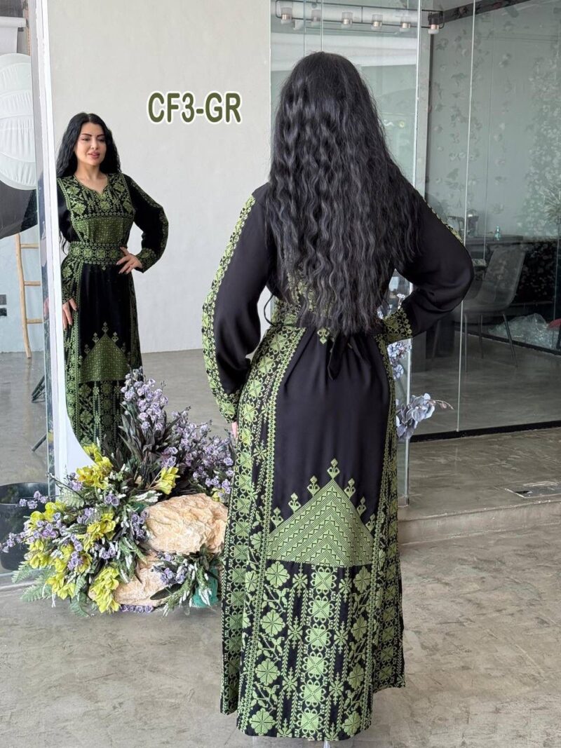⁦فستان كريب فلاحي تطريز⁩ - الصورة ⁦5⁩