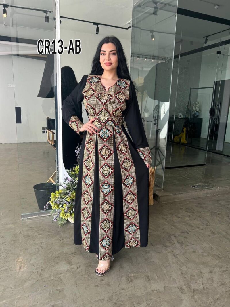 ⁦فستان كريب عروق عريضة⁩ - الصورة ⁦8⁩