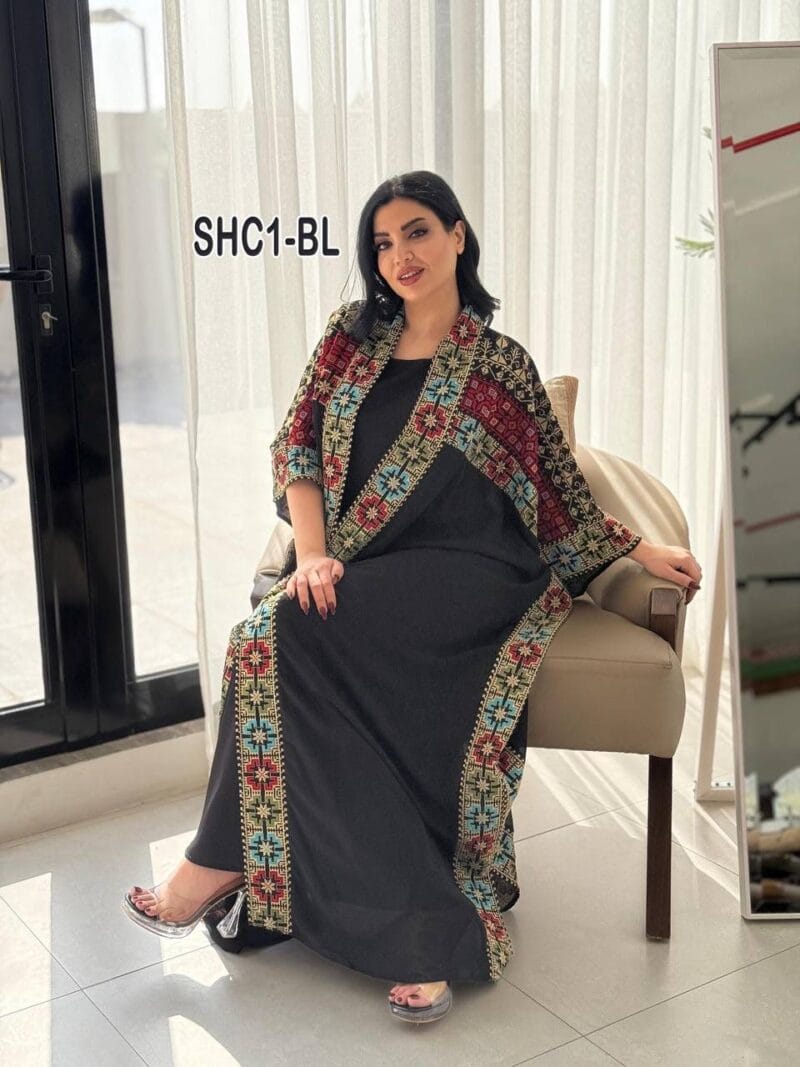 ⁦مشلح شيفون فراشة تطريز⁩ - الصورة ⁦3⁩