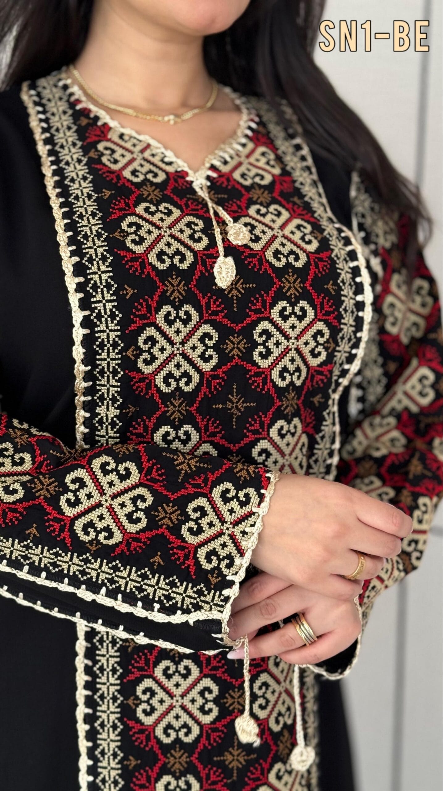جلابية تطريز سنارة فلسطيني