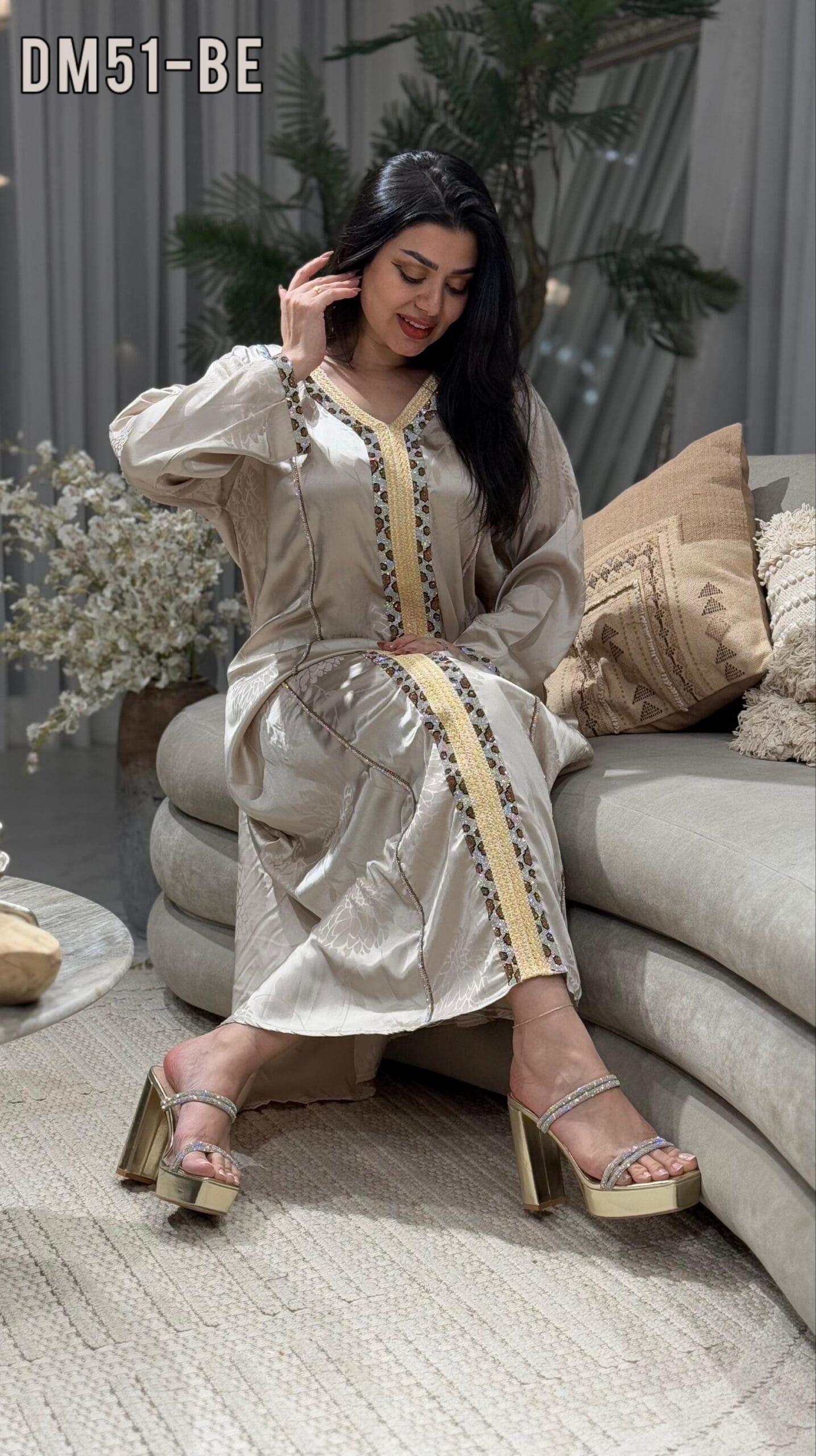جلابية حرير ناعم ألماس