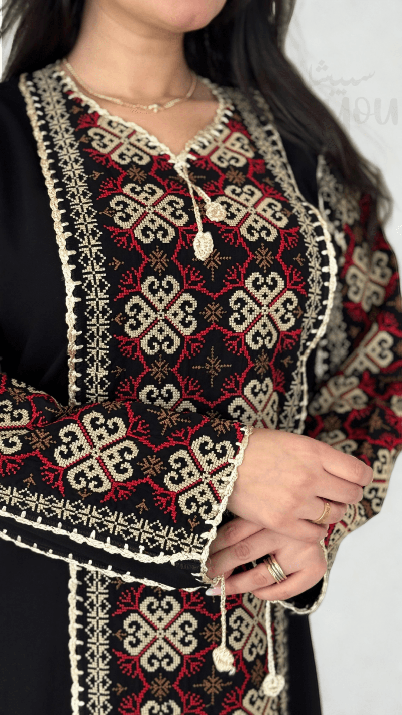 جلابية تطريز سنارة فلسطيني