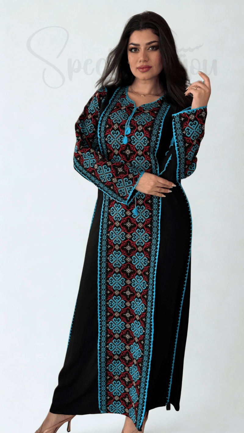جلابية تطريز سنارة فلسطيني