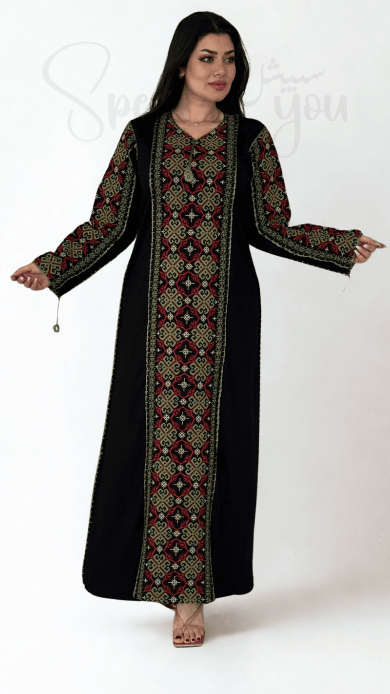جلابية تطريز سنارة فلسطيني
