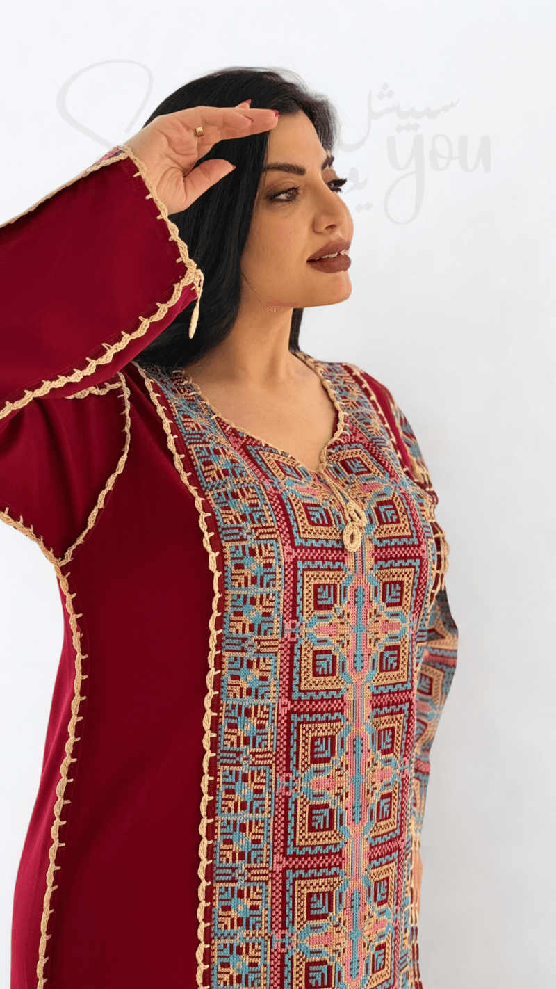 جلابية سنارة تطريز فلسطيني