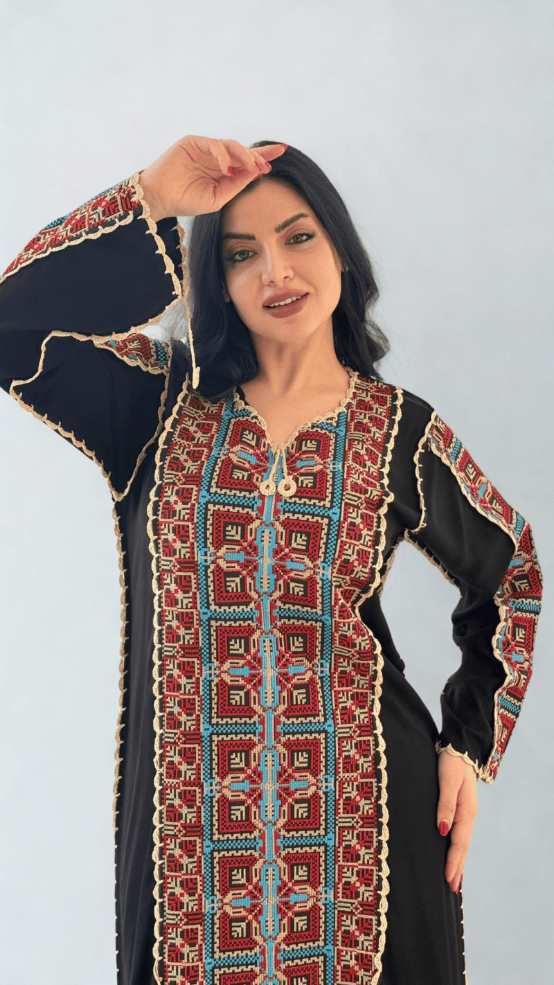 جلابية سنارة تطريز فلسطيني