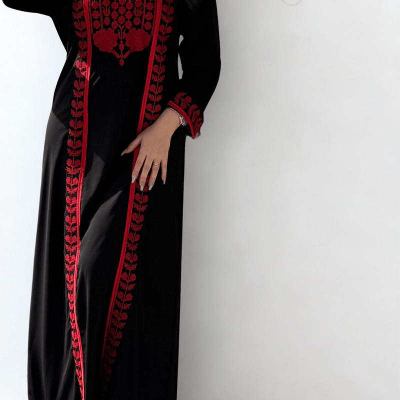 جلابية كريب دمشقي مطرزة