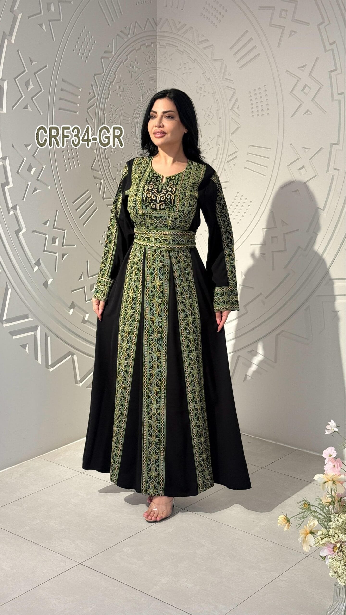 جلابية كريب عروق تطريز