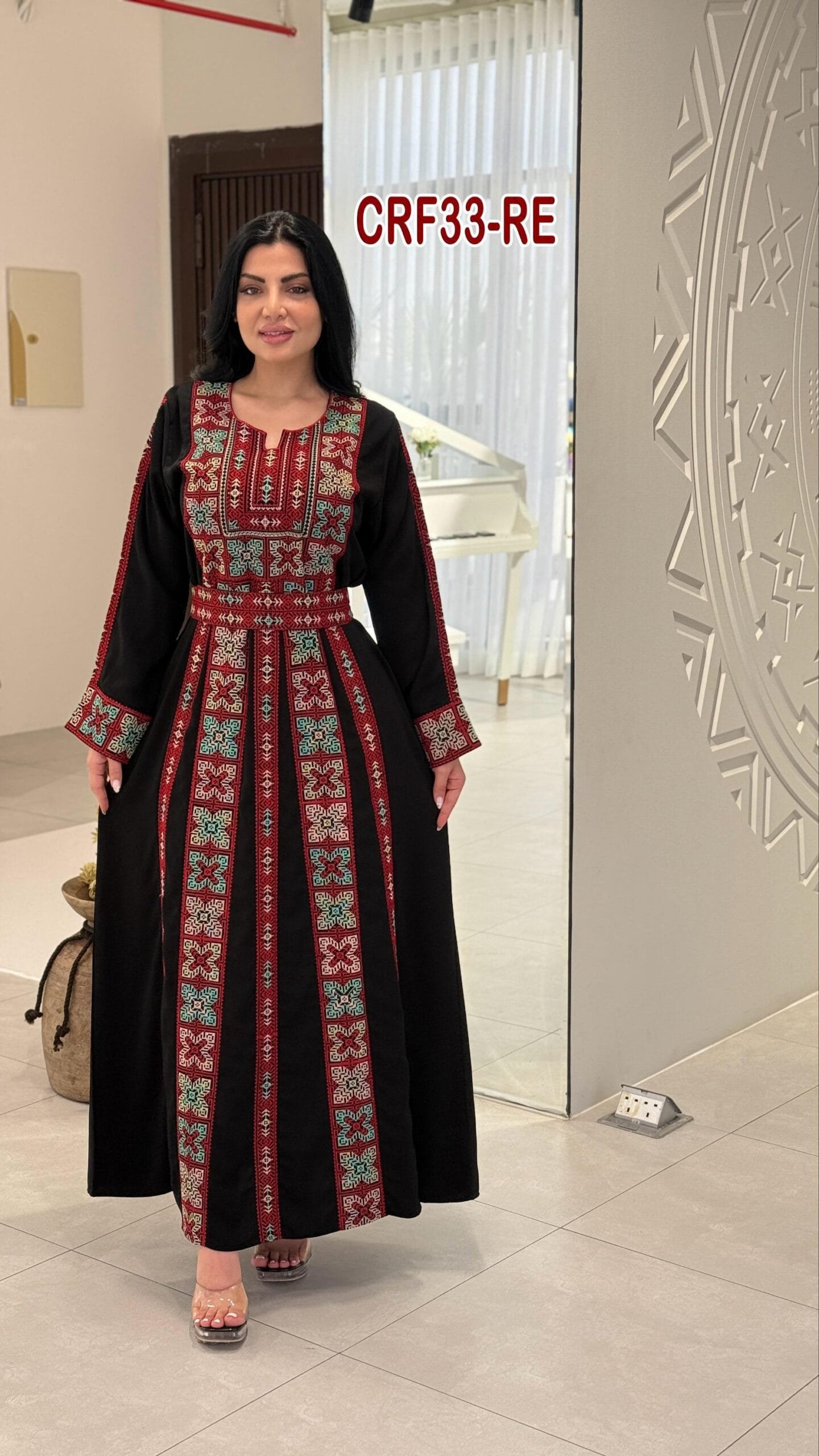 فستان كريب عروق فاخر
