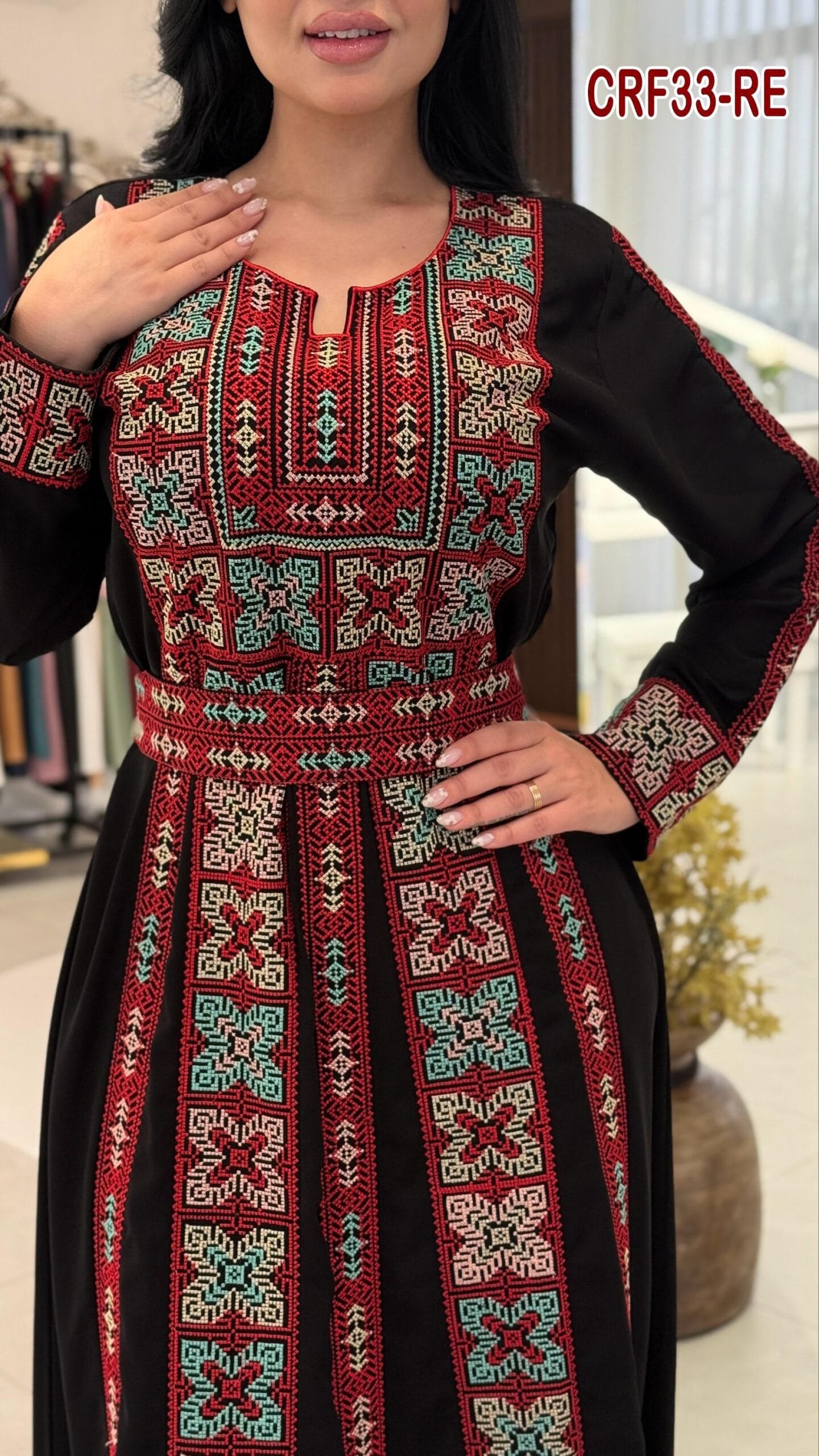 فستان كريب عروق فاخر