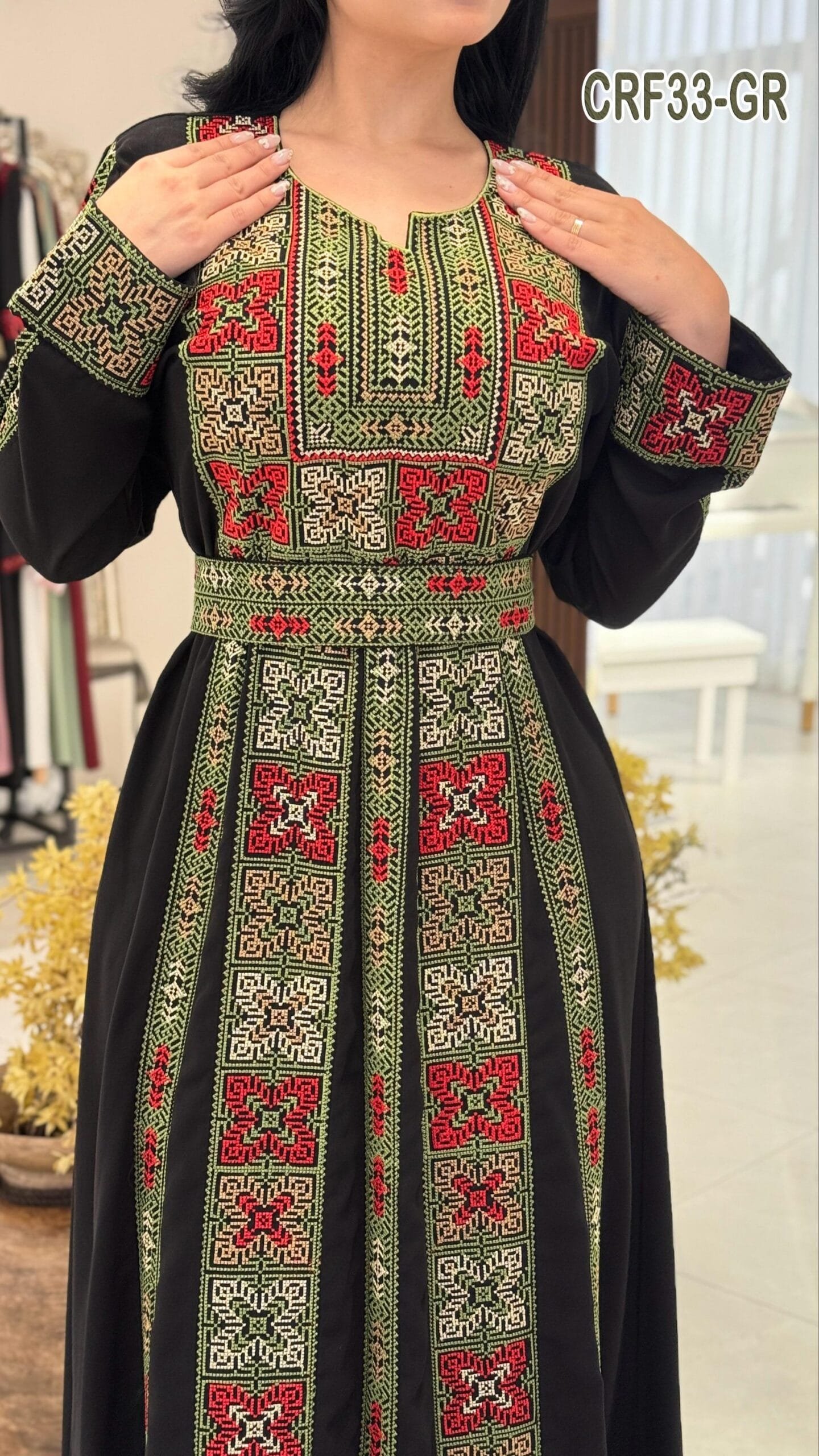 فستان كريب عروق فاخر